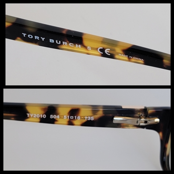 Tory Burch Prescription Glasses Frames Tortoise Pattern Brown and Gold Logo EUC - Picture 7 of 13